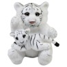 Tigre Blanco Sentado Con Cría Gde