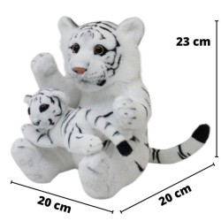 Tigre Blanco Sentado Con Cría Gde