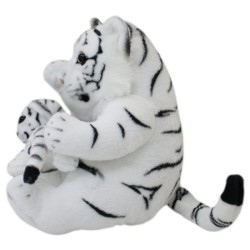Tigre Blanco Sentado Con Cría Gde