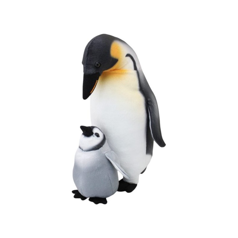 Pingüino Invernal Con Cría Extra Gde