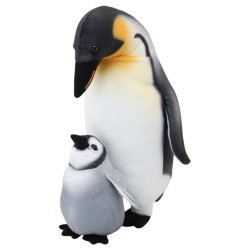 Pingüino Invernal Con Cría Extra Gde
