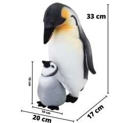 Pingüino Invernal Con Cría Extra Gde