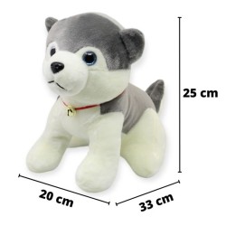 Perro Husky Vail Gris Grande Con Sonido
