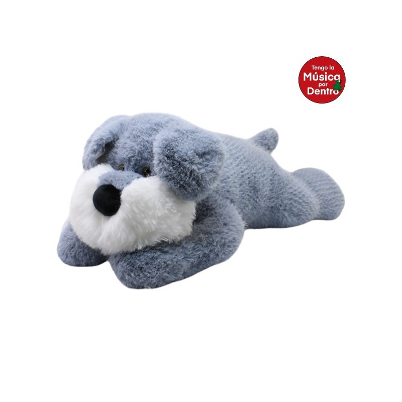 Perro Schnauzer Echado Con Sonido Extra Gde