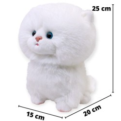Gato Bolichon Blanco Con Sonido Med