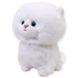 Gato Bolichon Blanco Con Sonido Med