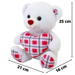 Oso Corazón Cuadry Blanco Med